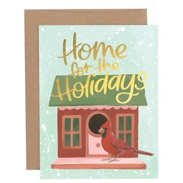 Home For The Holidays Cardinal Greeting Card